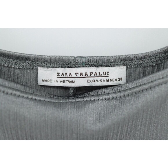 Zara Trafaluc Bodycon Tank Dress M Midi Back Slit Fitted Stretch Scoop Neck - Picture 3 of 5